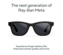 RAY-BAN Meta Wayfarer (Gen 2) Glasses - Matte Black with Clear to Grey Transitions Lenses, Large