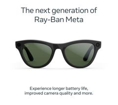 RAY-BAN Meta Skyler (Gen 2) Glasses - Shiny Black with Green Lenses