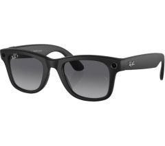 RAY-BAN Meta Wayfarer Glasses - Matte Black, Polarized Gradient Graphite - 8641686