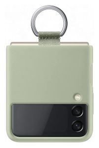Official Samsung Z Flip 3 5G Olive Silicone Cover with Ring - EF-PF711TMEGWW