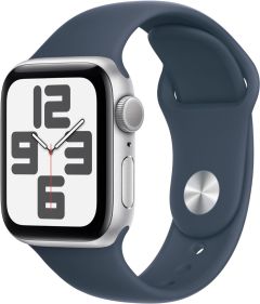 APPLE Watch SE (2023) - 40 mm Silver Aluminium Case with Storm Blue Sports Band, S/M - A-Grade