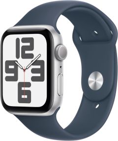 APPLE Watch SE (2023) - 44 mm Silver Aluminium Case with Storm Blue Sport Band, S/M - A-Grade