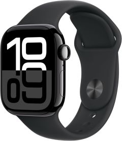 APPLE Watch Series 10 - 42 mm Jet Black Aluminium Case with Black Sport Band, S/M - A-Grade