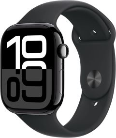 APPLE Watch Series 10 - 46 mm Jet Black Aluminium Case with Black Sport Band, M/L - A-Grade