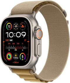APPLE Watch Ultra 2 GPS + Cellular, 49mm Titanium Case with Tan Alpine Loop - Small - MX4E3QA/A