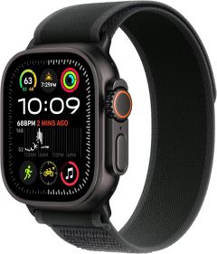 APPLE Watch Ultra 2 Cellular - 49 mm Black Titanium Case with Black Trail Loop, M/L MX4W3QA/A - A-Grade